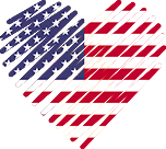 Logo of Top Sites De Rencontres - USA, Heart Shaped Image of USA flag.
